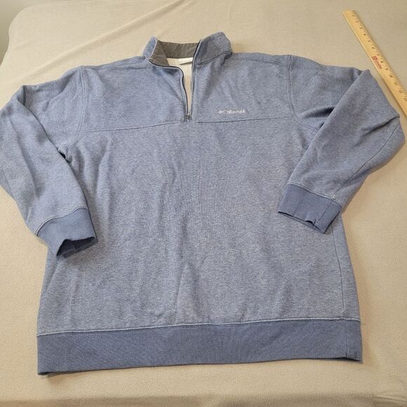 Columbia Men's Hart Mountain II Half Zip Jacket Size Large Blue - Picture 2 of 7